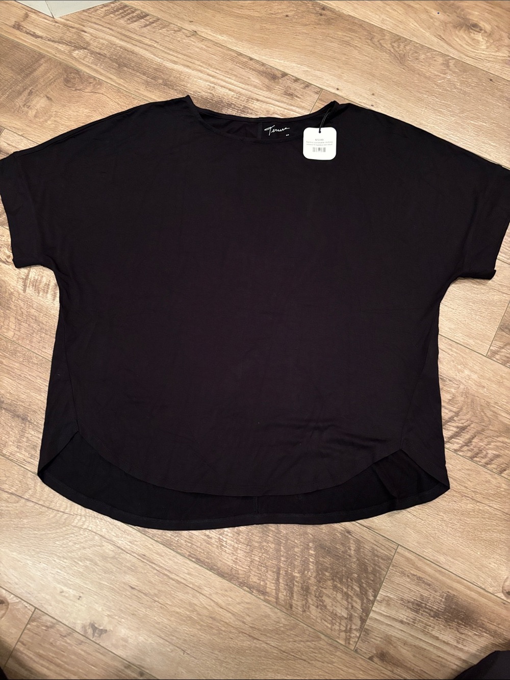 Terrera Bamboo black Short Sleeve with Curved Hem